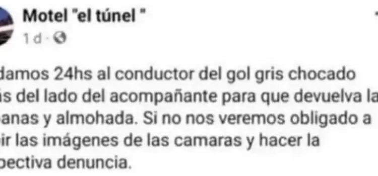 Pide motel a pareja devolver las sábanas que se llevó