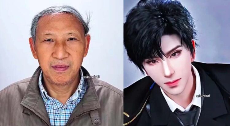 La maquilladora china que transforma a su abuelo en un joven personaje de anime