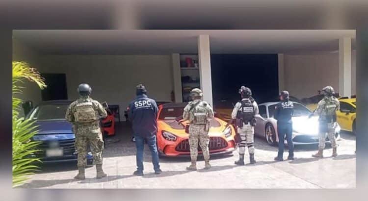 Aseguran Ferraris, Lamborghinis y McLaren en cateo en Mérida