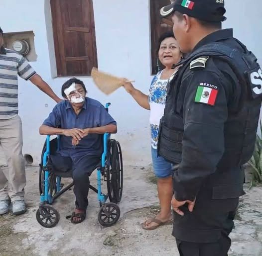 Patrulla de la SSP atropella a adulto mayor en silla de ruedas en Acanceh
