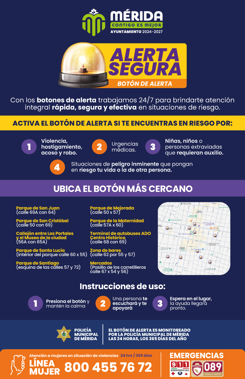 En lo que va del año, en 51 ocasiones los meridanos han utilizado el botón de alerta